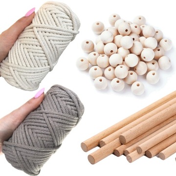ZESTAW DO MAKRAMY DLA POCZĄTKUJĄCYCH DO NAUKI DIY