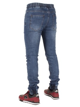 Spodnie męskie jogger jeans W:39 100 CM granat