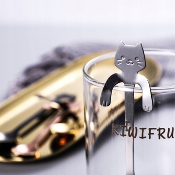 Серебряная подвесная ложка Cat для кофе и чая