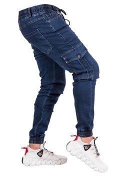 Spodnie męskie joggery jeansowe GRANAT bojówki LARIS r.38