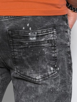 Spodnie męskie jeansowe dziury P1065 szare M