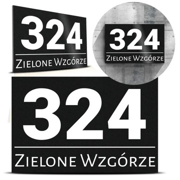 TABLICZKA na dom TABLICA Adresowa CZARNY MAT 155