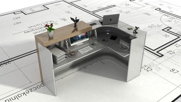 Стойка ресепшн R119, светодиодная подсветка, 150x100см