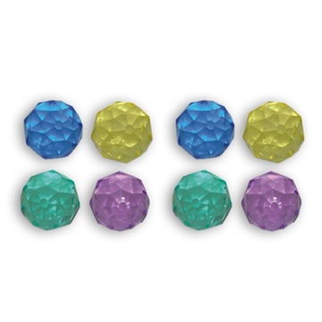 Piłeczki Kauczukowe Diament Przezroczyste 3 cm - Zestaw 8 szt