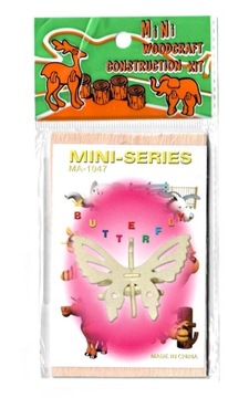 PUZZLE DREWNIANE 3D MOTYL MINI