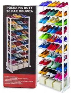 PÓŁKA NA BUTY OBUWIE METALOWA 30 PAR STOJAK REGAŁ