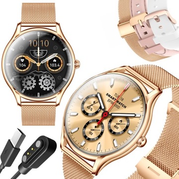 SMARTWATCH DAMSKI ZEGAREK ULTRA SLIM 3D POLSKIE MENU AMOLED WATCH ROZMOWY