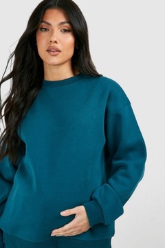 ТЕМНО-БИРЮЗОВАЯ КЛАССИЧЕСКАЯ ГЛАДКАЯ ТОЛСТОВКА ДЛЯ МАТЕРИАЛОВ С ДЛИННЫМИ РУКАВАМИ BOOHOO 38