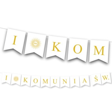 Girlanda I Komunia Św. - złota BANER