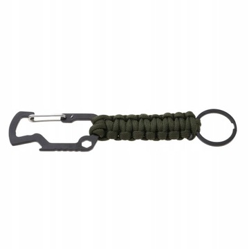 PARACORD KARABIŃCZYK BRELOK DO KLUCZY SURVIVAL ZIELONY LINKA PARACORD