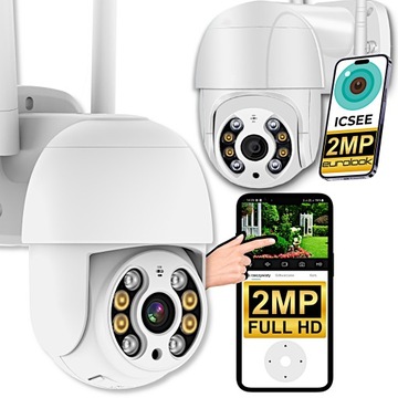 Kamera WiFi SMART IP Zewnętrzna Obrotowa FULL HD 2MPx 1080P 4xZOOM Detekcja