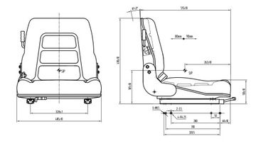 Сиденье с механической подвеской для вилочного погрузчика UnitedSeats GS12