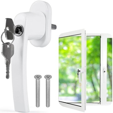 ОКОННАЯ РУЧКА С КЛЮЧОМ И ЗАМКОМ, АЛЮМИНИЕВАЯ УНИВЕРСАЛЬНАЯ