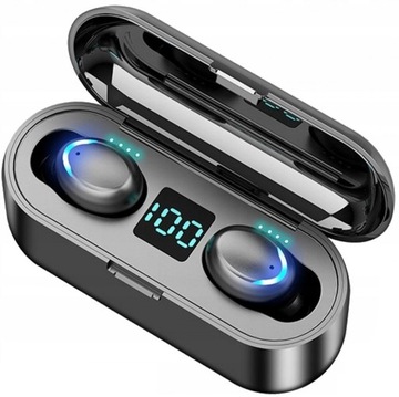 SŁUCHAWKI BEZPRZEWODOWE PF9 BLUETOOTH + POWERBANK