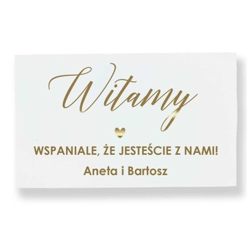 Tablica Powitalna na Ślub i wesele, Wspaniale że jesteście z nami 30x50