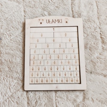 Ułamki - układanka matematyczna Montessori