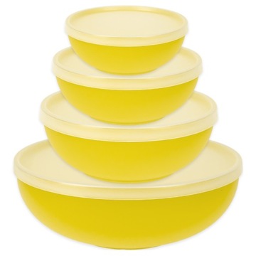 4 MISKI PLASTIKOWE Z PRZYKRYWKAMI KUCHENNE ZESTAW