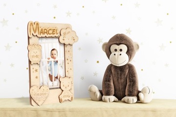 Опознавательная фоторамка, подарок на крещение, гравировка