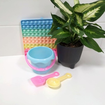 НАБОР ПЕСОЧНЫХ ИГРУШЕК, ПЕСОЧНИЦА ДЛЯ ПЛЯЖА, ДЕТСКОЕ ВЕДРО + НАЗЫЧКИ, 3 шт.