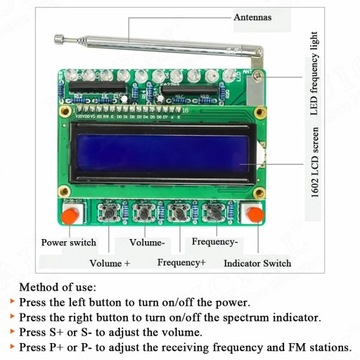 Radio FM 87-108MHz LCD Spektrum Obudowa DIY KIT