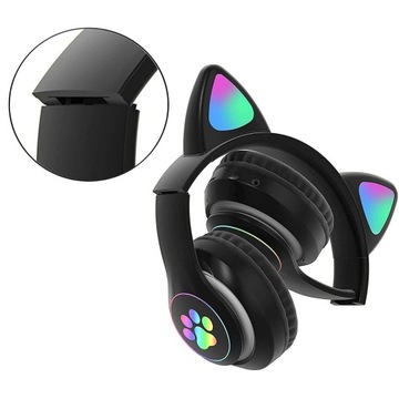 SKŁADANE SŁUCHAWKI STEREO HD Z ŚWIATŁO LED, WBUDOWANY MIKROFON, DO TELEFONU