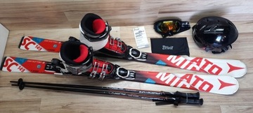 Narty ATOMIC SC 149cm Buty 25.5cm Kask Kijki Gogle