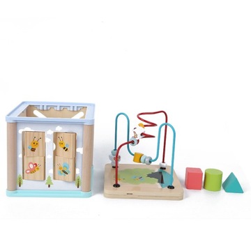 Деревянные кубики, соответствующие игрушкам