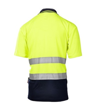 KOSZULKA robocza POLO męska ODBLASKOWA OSTRZEGAWCZA HV LEKKA BHP NORMY XXXL