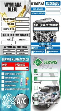 Naklejka Serwisowa wymian OLEJU ROZRZĄDU KLIMA LPG