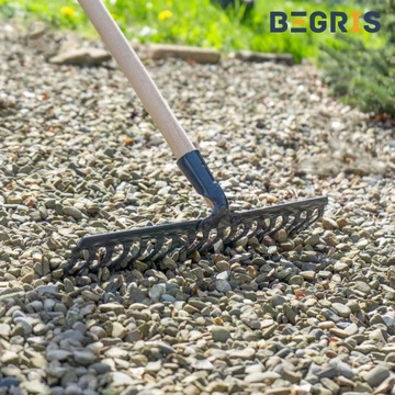 ГРАБЛИ САДОВЫЕ С РУЧКОЙ, УСИЛЕННЫЕ, ВАЛ 18 ЗУБЦИЙ