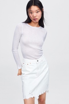 МИНИ-ЮБКА С РАЗРЕЗАМИ, БЕЛЫЕ ДЖИНСЫ ZARA 34