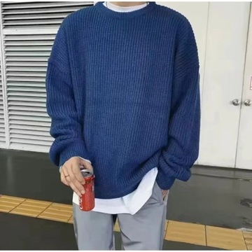 Solid Striped Sweater for Men Autumn Winter Casual