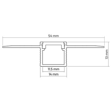 Светодиодный строительный профиль для гипсокартона, 2 м, прямой