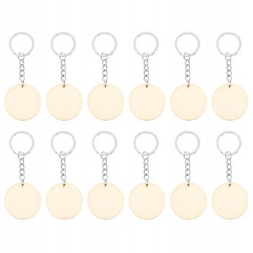 50Pcs Blank Portable Wood Chip Key ChainS