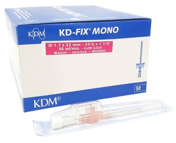 Wenflon kaniula KD-FIX MONO 1,1x32mm 20G 50 szt