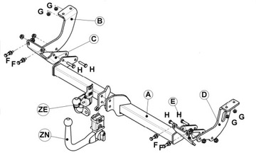AUTOMATICKÝ HAK+MODUL13PIN DS5+CITROEN DS5 2011-19 ODEPÍNACÍ ZAŘÍZENÍ(HÁK) TÁŽNÝ