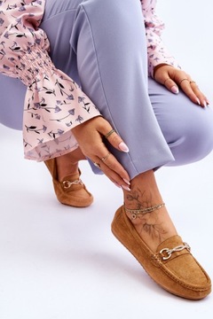 MOKASYNY KLASYCZNE ZAMSZOWE Z OZDOBĄ CAMEL 36