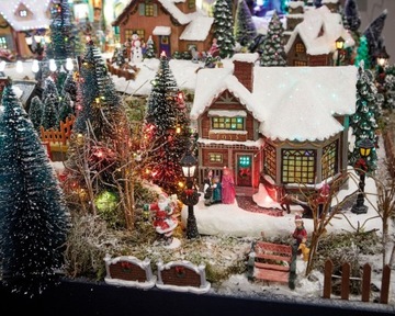 Светодиодная рождественская деревня, зимние домики, 22,5 см.