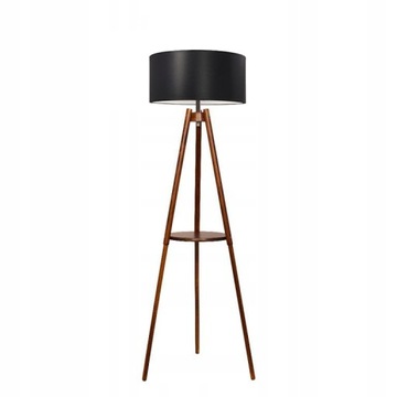 LAMPA STOJĄCA PODŁOGOWA LS-091 DREWNO ABAŻUR