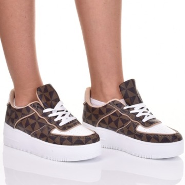 СПОРТИВНАЯ ОБУВЬ НА ПЛАТФОРМЕ ЖЕНСКАЯ, КОЖАНЫЕ КРОССОВКИ