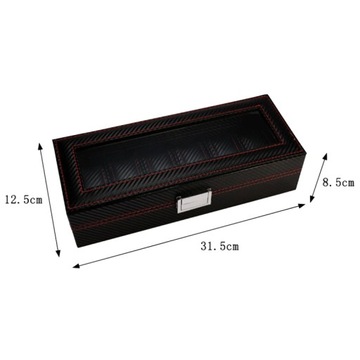 КОРОБКА-ОРГАНИЗАТОР КОРОБКА ДЛЯ ЧАСОВ 6 шт. КАРБОН