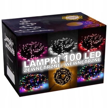 LAMPKI CHOINKOWE 100LED RÓŻNE KOLORY. ZEW