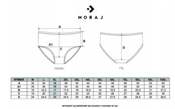 3-PAK Majtki bawełniane figi damskie z wysokim stanem MAXI BIKINI MORAJ XL