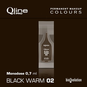 QLINE PRO PIGMENT DO MAKIJAŻU PERNAMENTENGO BLACK WARM 02 - MONODOSE 0,7ml