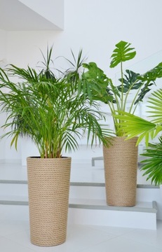 28 BOHO высокий этнический цветочный горшок, сплетенный из веревки