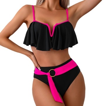 Seksowny Kostium Kąpielowy Bikini Dwuczęści Set W Odcieniach Kontrastu