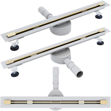 ODPŁYW LINIOWY REA NEO ULTRA SLIM PRO 70 KOMPLET ZŁOTY SZCZOTKOWANY