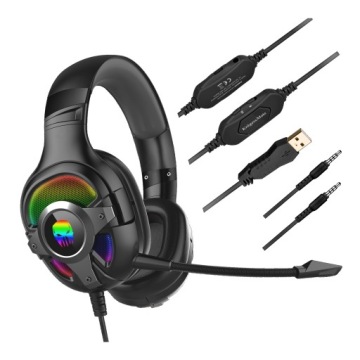 Игровые наушники с RGB микрофоном Kruger&Matz