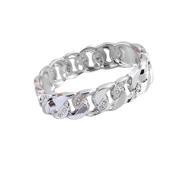 SREBRNA SPINKA UPIĘCIE DO FIRAN KLAMRA OBRĘCZ Z DIAMENTAMI CYRKONIE GLAMOUR