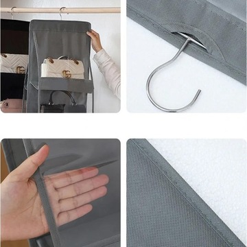 ORGANIZER NA TOREBKI WISZĄCY DO SZAFY GARDEROBY WIESZAK NA BUTY TORBY